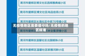 无疫情地区需要值守吗/无疫情的地区标准