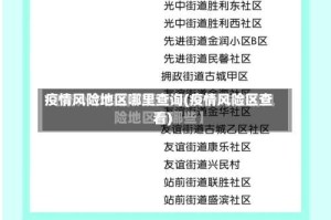 疫情风险地区哪里查询(疫情风险区查看)