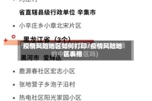 疫情风险地区如何打印/疫情风险地区表格