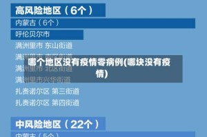 哪个地区没有疫情零病例(哪块没有疫情)