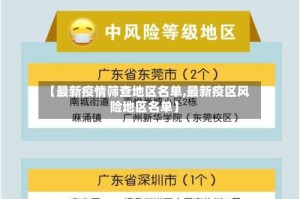 【最新疫情筛查地区名单,最新疫区风险地区名单】
