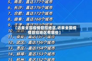 【近来全国疫情管控地区,近来全国疫情管控地区有哪些】