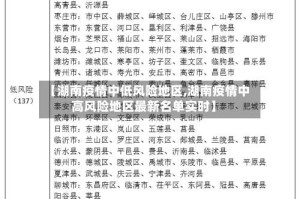 【湖南疫情中低风险地区,湖南疫情中高风险地区最新名单实时】