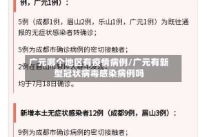 广元哪个地区有疫情病例/广元有新型冠状病毒感染病例吗