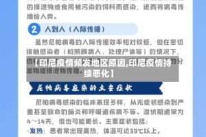 【印尼疫情频发地区原因,印尼疫情持续恶化】