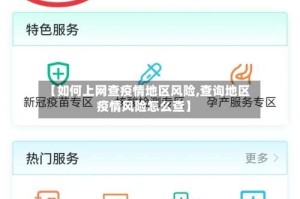 【如何上网查疫情地区风险,查询地区疫情风险怎么查】
