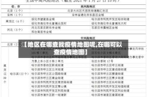 【地区在哪查找疫情地图呢,在哪可以查疫情地图】