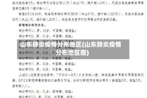 山东肺炎疫情分布地区(山东肺炎疫情分布地区图)