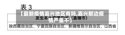 【最新疫情嘉兴地区有吗,嘉兴那边疫情严重不】-第3张图片