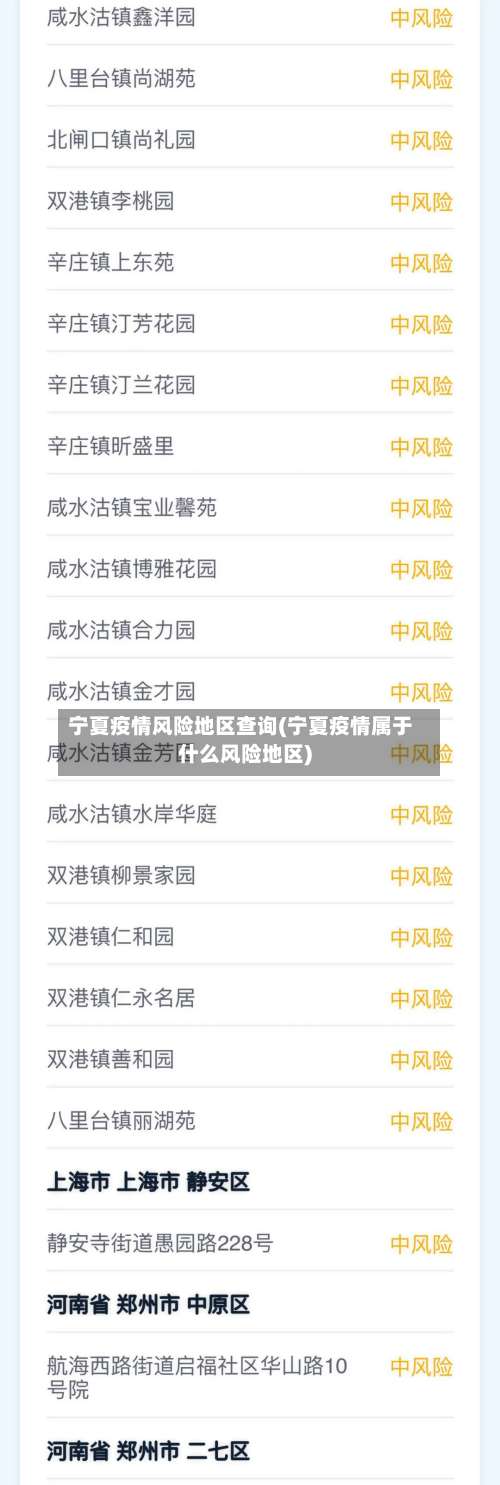 宁夏疫情风险地区查询(宁夏疫情属于什么风险地区)-第2张图片