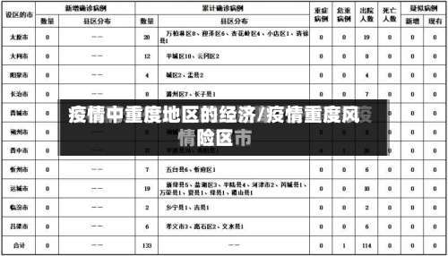 疫情中重度地区的经济/疫情重度风险区-第2张图片