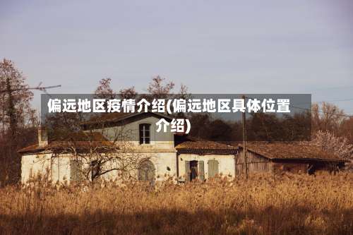 偏远地区疫情介绍(偏远地区具体位置介绍)-第3张图片