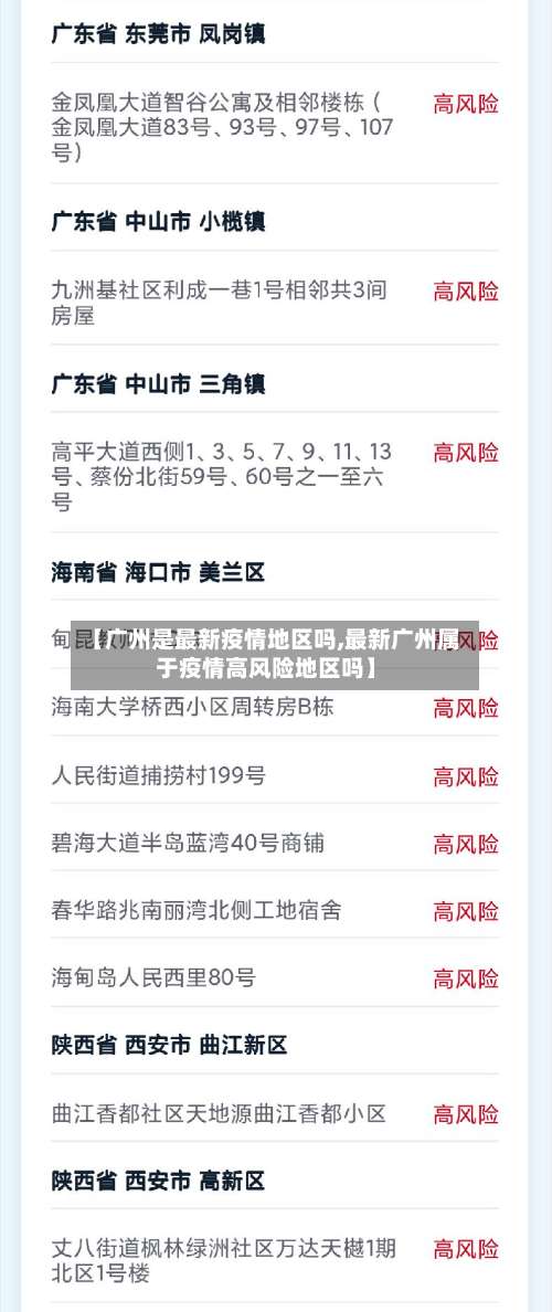 【广州是最新疫情地区吗,最新广州属于疫情高风险地区吗】-第1张图片