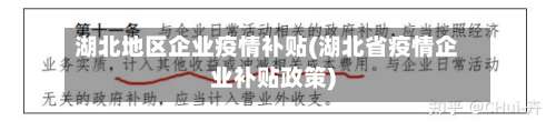 湖北地区企业疫情补贴(湖北省疫情企业补贴政策)-第2张图片