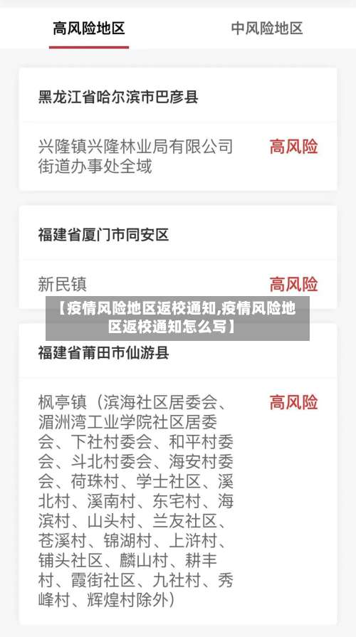 【疫情风险地区返校通知,疫情风险地区返校通知怎么写】-第1张图片
