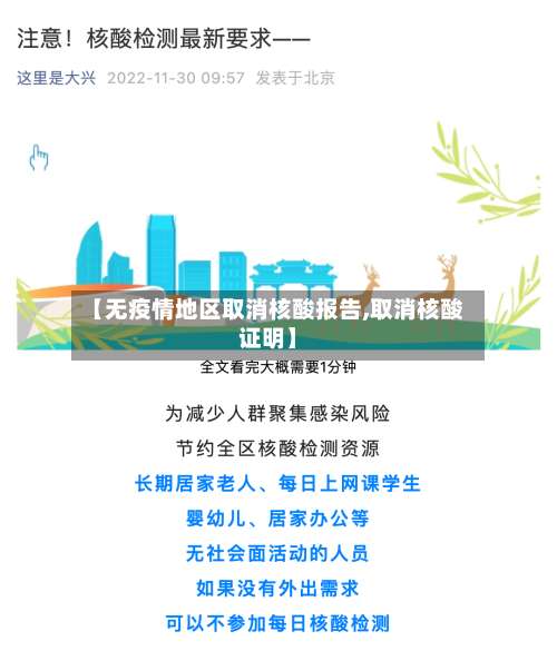 【无疫情地区取消核酸报告,取消核酸证明】-第1张图片